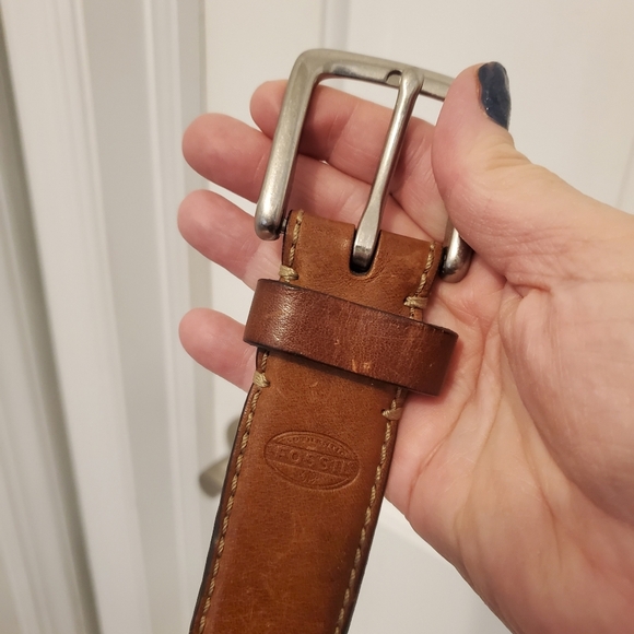 Fossil "Joe" Brown Leather Belt Size 38, Casual, Classic - Picture 6 of 13